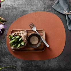Raw placemat leer, Cinnamon brown buffalo