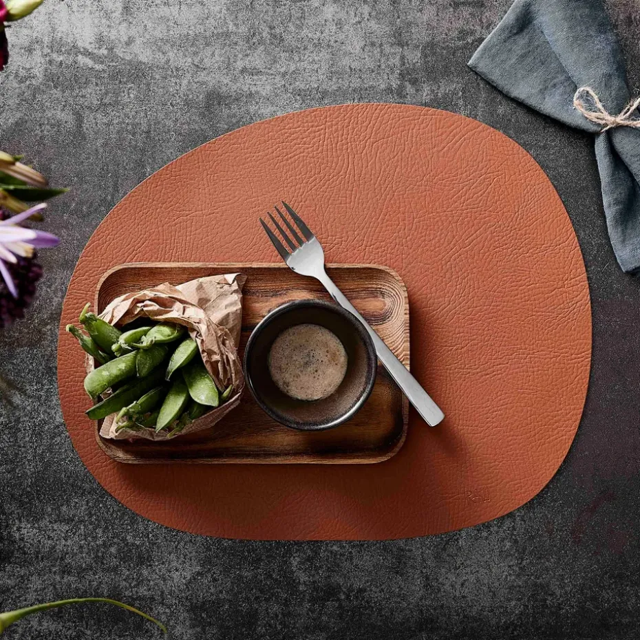 Raw placemat leer, Cinnamon brown buffalo