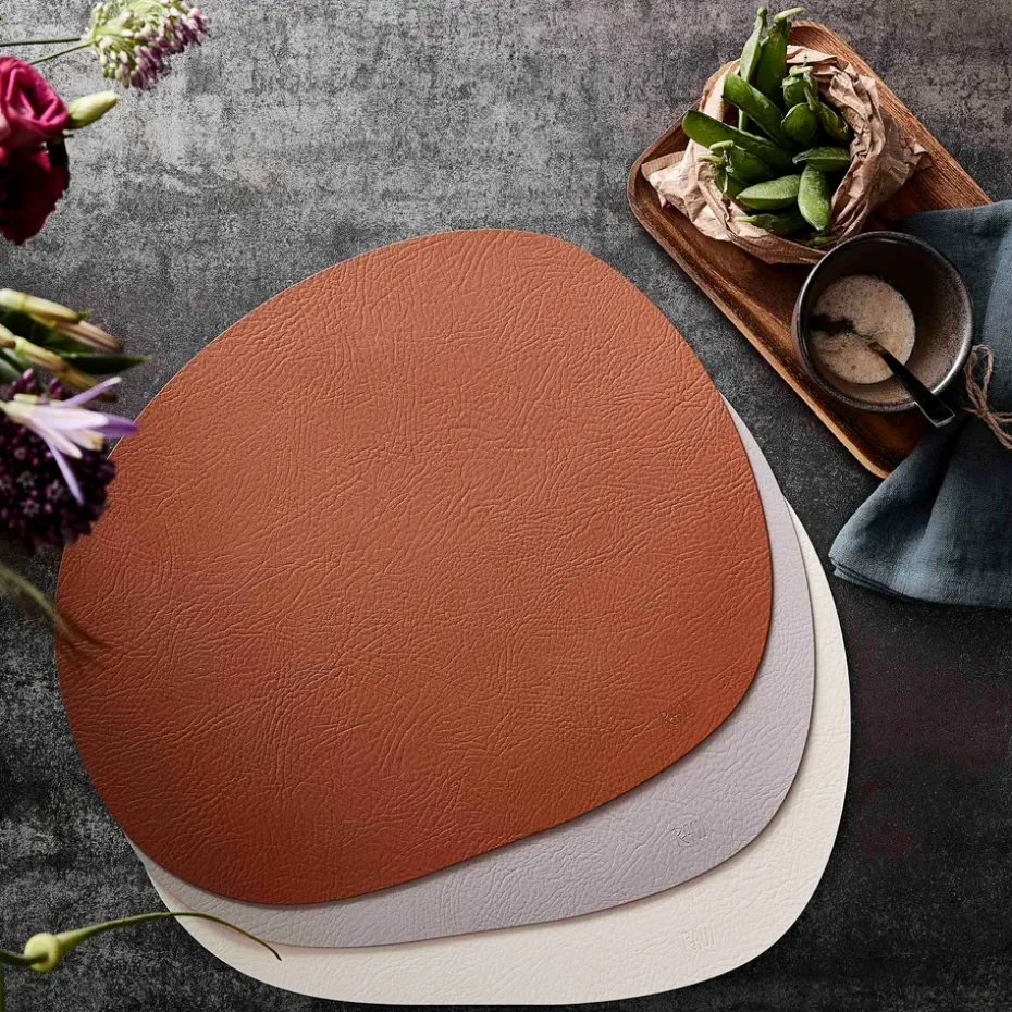 Raw placemat leer, Cinnamon brown buffalo