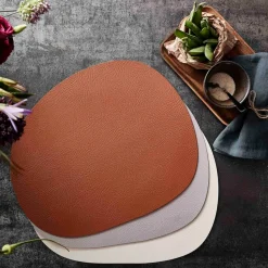 Raw placemat leer, Warm nude buffalo