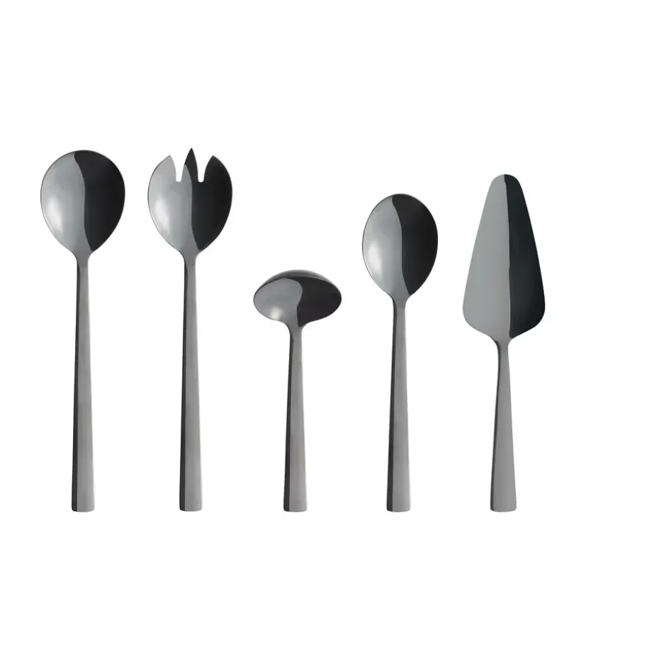 Raw serveerbestek 5-delig, Zwart