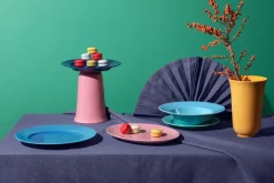 Rhombe diep bord Ø24,5 cm, Turquoise