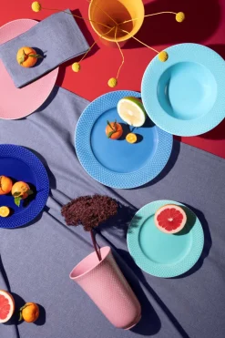 Rhombe diep bord Ø24,5 cm, Turquoise