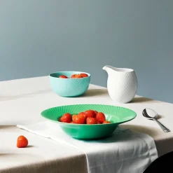 Rhombe diep bord groen, 24,5 cm