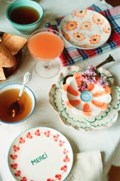 Rice Flower bord Ø19,5 cm, Pink border