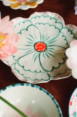 Rice Flower bord Ø19,5 cm, Pink border