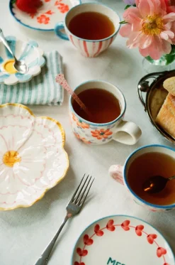 Rice Flower bord Ø19,5 cm, Yellow border