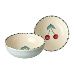 Rice keramiekschaal 35 cl, Cherry-blue