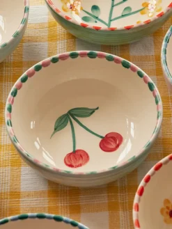 Rice keramiekschaal 35 cl, Cherry-blue