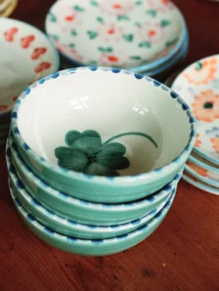 Rice keramiekschaal 35 cl, Good Luck Clover-Soft green