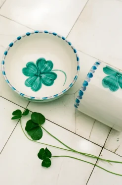 Rice keramiekschaal 35 cl, Good Luck Clover-Soft green