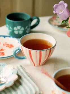 Rice keramische theekop, Stripes