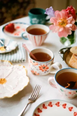 Rice keramische theekop, Stripes