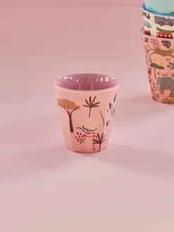 Rice kinderbeker melamine, Pink Jungle Animal