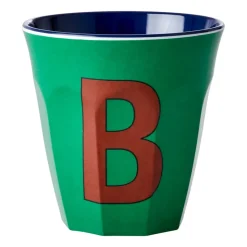 Rice melaminebeker medium letter B 30 cl, Forest green