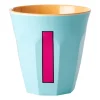 Rice melaminebeker medium letter I 30 cl, Mint