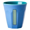 Rice melaminebeker medium letter I 30 cl, New dusty blue
