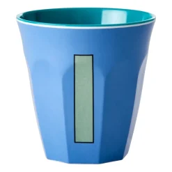 Rice melaminebeker medium letter I 30 cl, New dusty blue