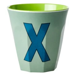 Rice melaminebeker medium letter X 30 cl, Khaki
