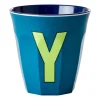 Rice melaminebeker medium letter Y 30 cl, Emerald green