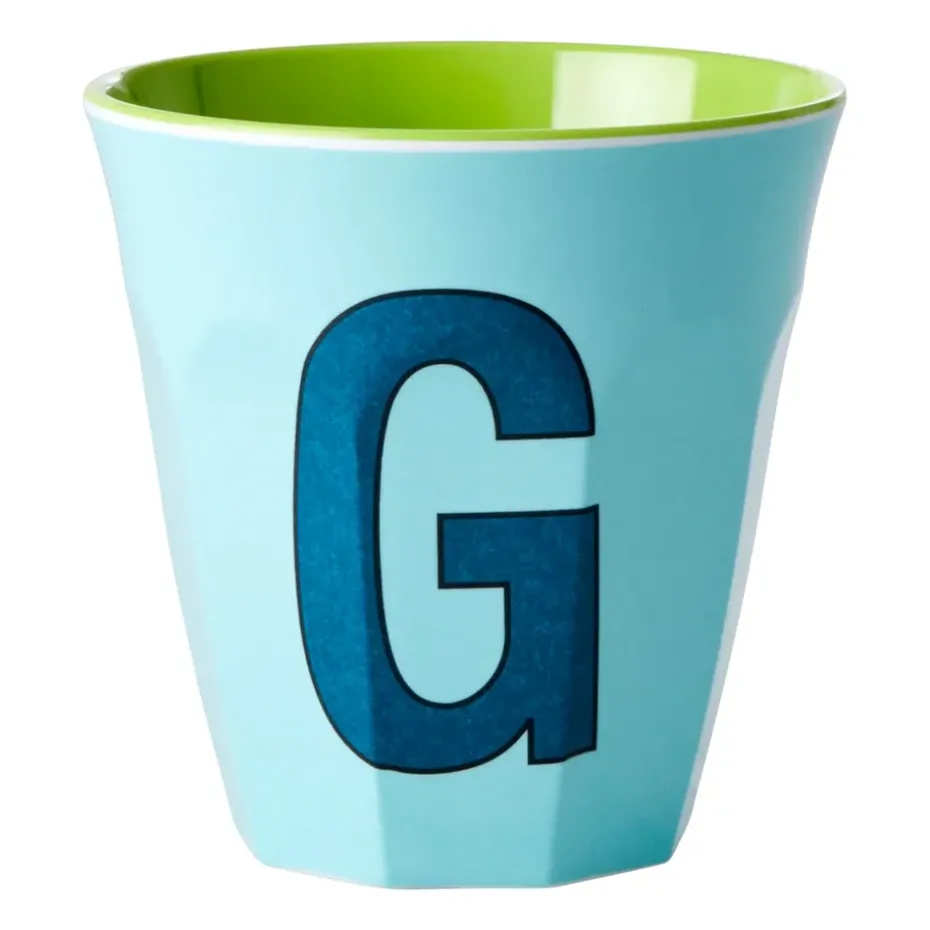 Rice melaminebeker medium letter G 30 cl, Mint