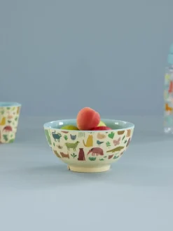 Rice melaminekom medium, Sweet Jungle Print-Soft blue