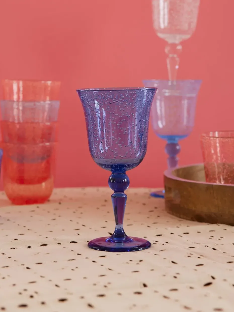 Rice wijnglas bubble design 36 cl, Blue