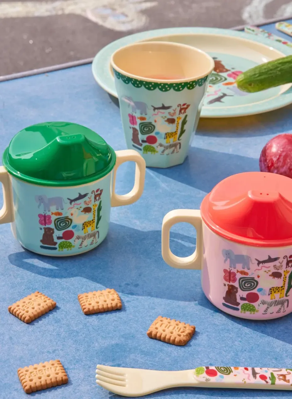 Rice wildlife kinderbeker met twee handvatten 25 cl, Mint