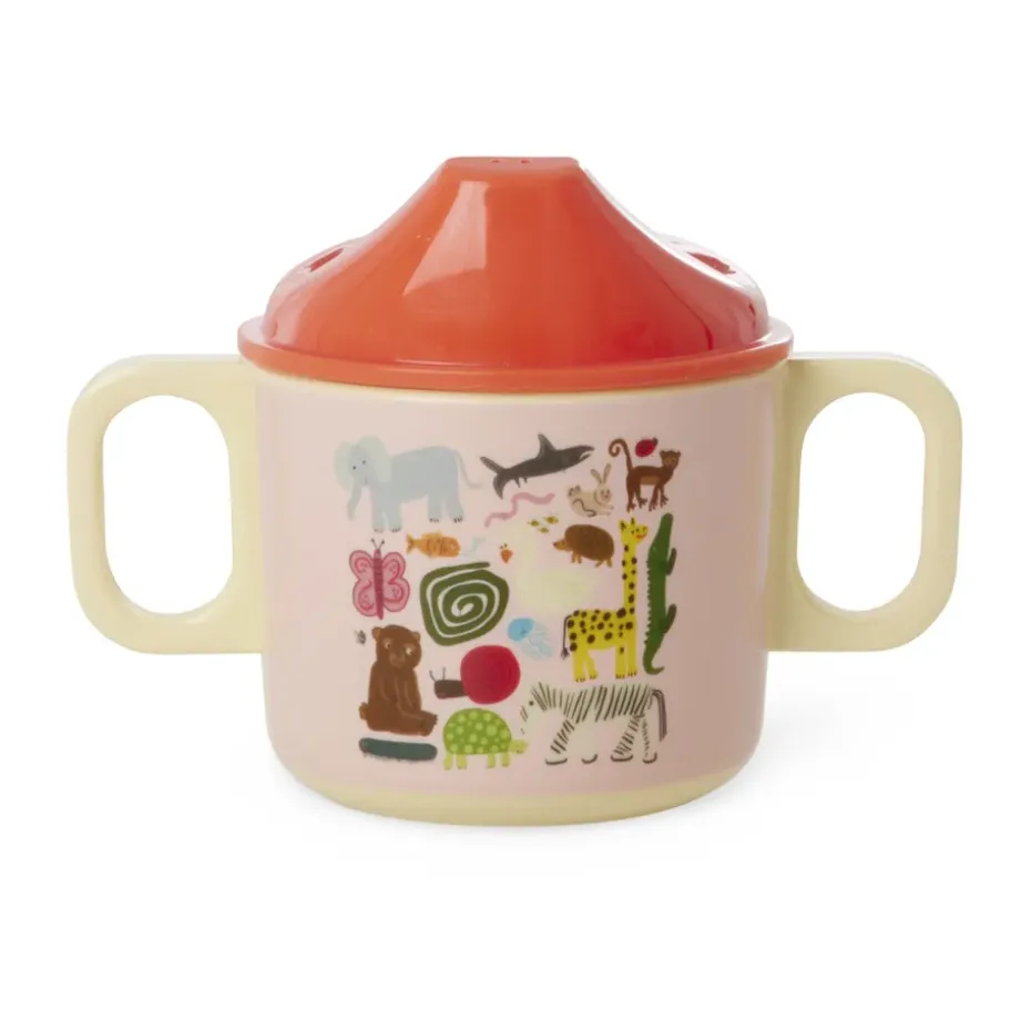 Rice wildlife kinderbeker met twee handvatten 25 cl, Pink