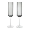 Ripple Champagne flutes champagneglazen 15 cl 2-pack, Smoked Grey