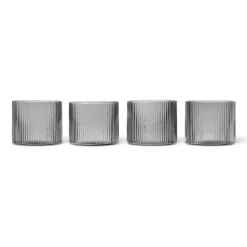 Ripple glas laag 4-pack, Smoked Grey