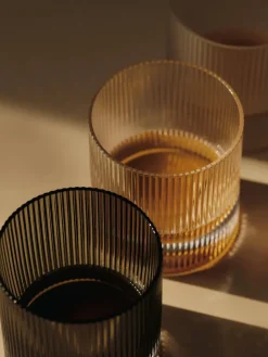 Ripple tumbler glas 25 cl 2-pack, Smoked Grey