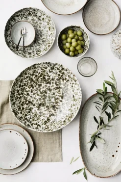 Rivoli saladeschaal medium Ø30 cm, Green splatter