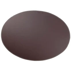 Ørskov placemat leer ovaal, bruin