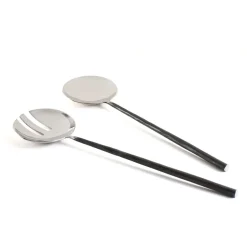 Ørskov salade bestek, zwart-staal