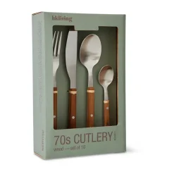 70's bestekset 16-delig, Hout