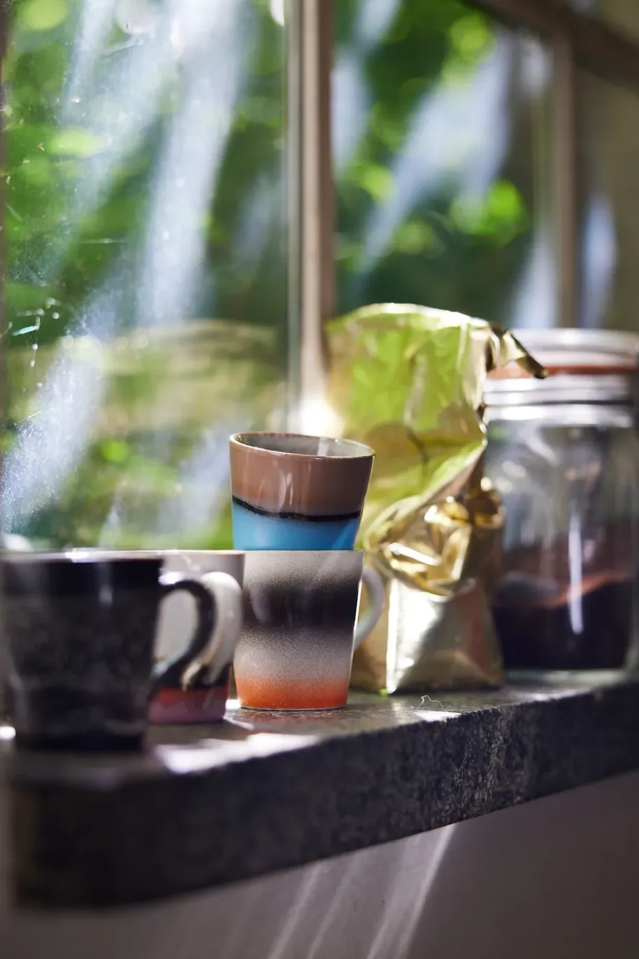 70's espresso mok 4-pack, Funky