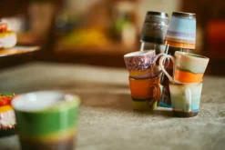 70's espresso mok 4-pack, Retro