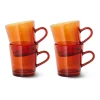 70's glassware koffiekop 20 cl 4-pack, Amber brown
