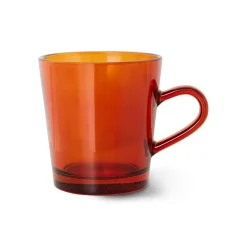 70's glassware koffiekop 20 cl 4-pack, Amber brown