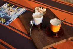 70's glassware koffieschotel Ø10,6 cm 4-pack, Amber brown