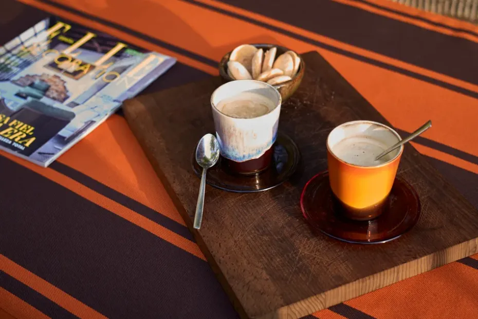 70's glassware koffieschotel Ø10,6 cm 4-pack, Amber brown