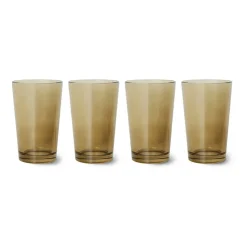 70's glassware theeglas 20 cl 4-pack, Mud brown