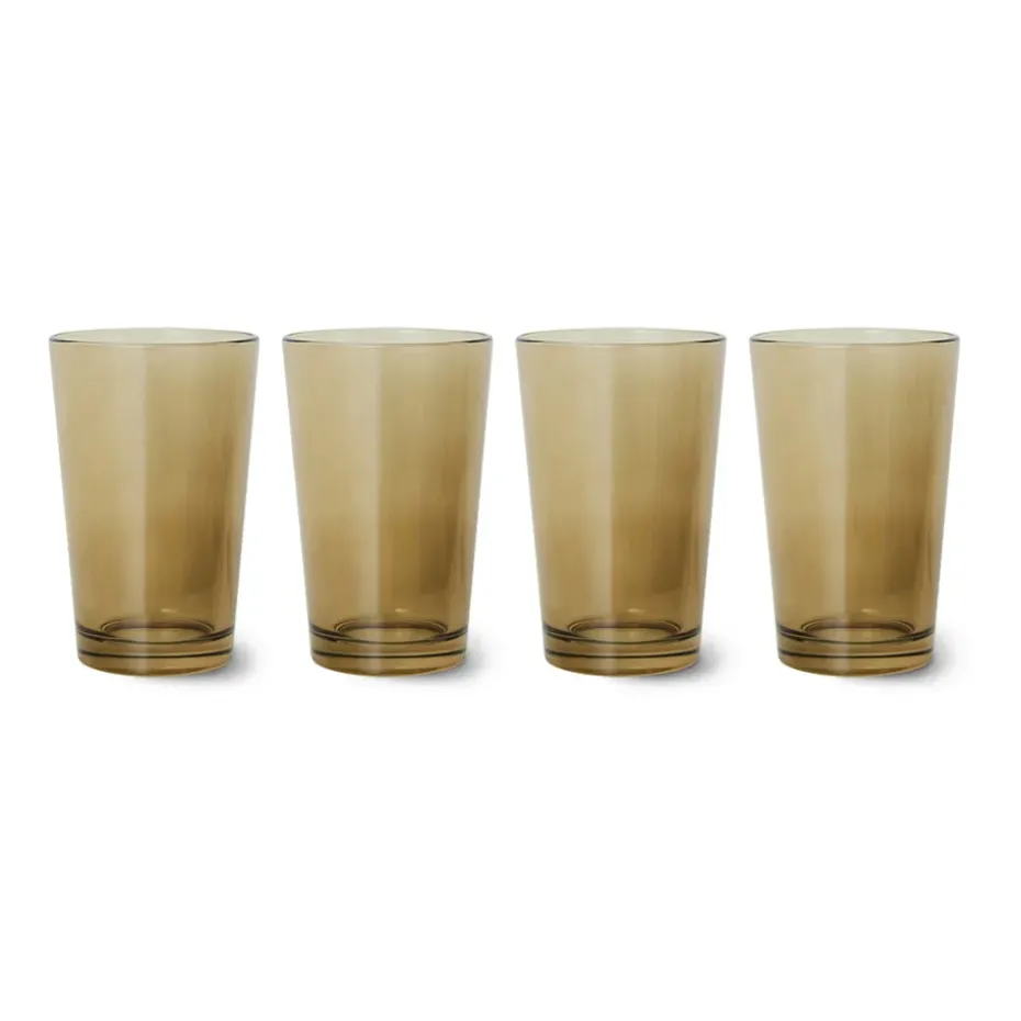 70's glassware theeglas 20 cl 4-pack, Mud brown