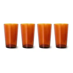 70's glassware theeglas 20 cl 4-pack, Amber brown