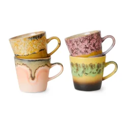 70's keramiek Americano mok 4-pack 26 cl, Radiant