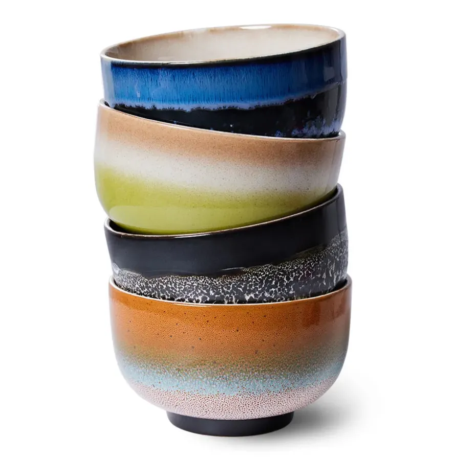 70's kom Ø13,5 cm 4-pack, Groovy