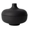 Sand kom met deksel M Ø12 cm, Black clay