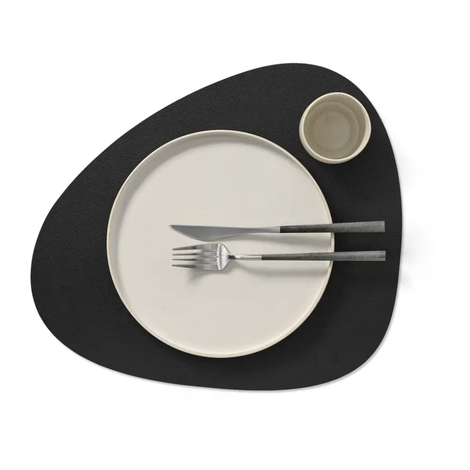 Serene placemat curve L 37x44 cm, Black