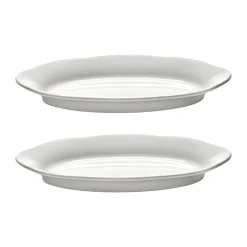 Silhouette oval diep bord S 10x18,5 cm 2-pack, White